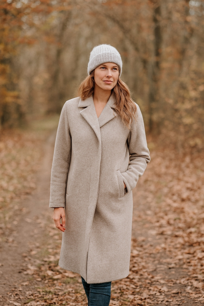 Merino Wollen fleece uni, zandkleurig