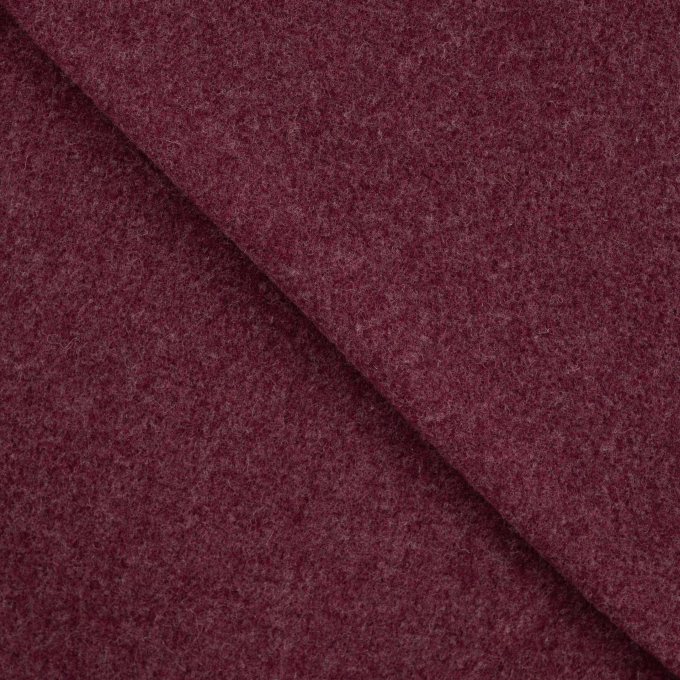 Merino wol fleece uni, wijnrood