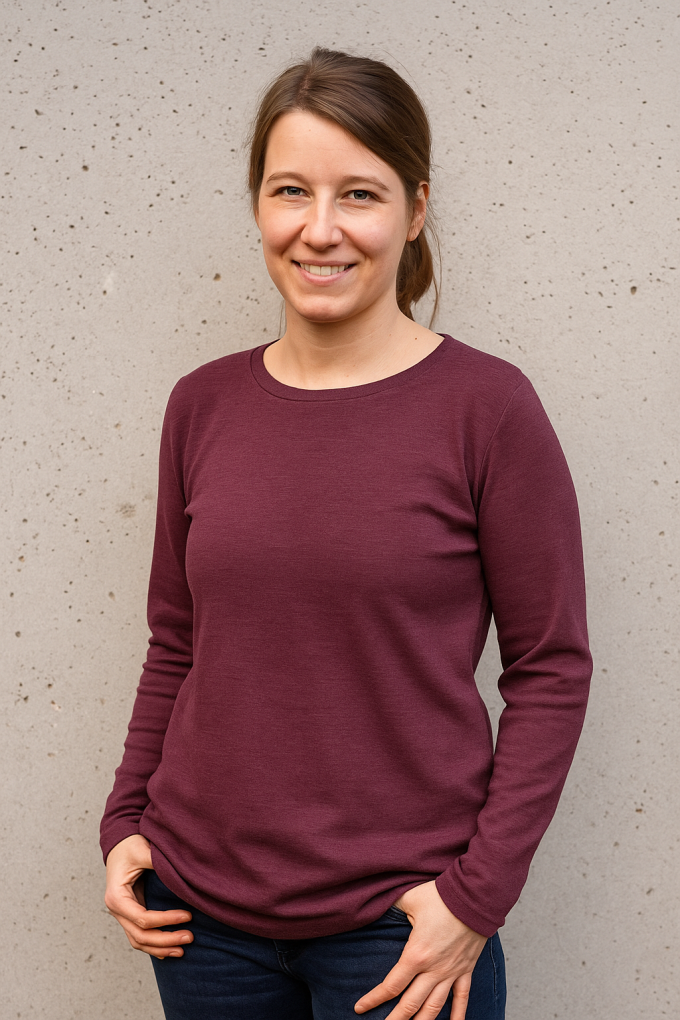 Merino wol jersey stof, wijnrood