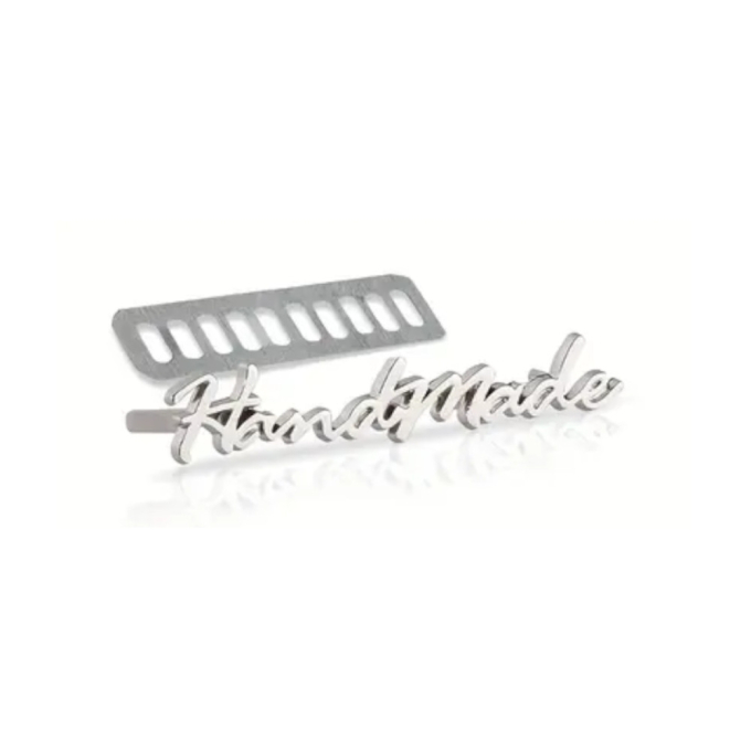 Étiquette Label métal Handmade, argent