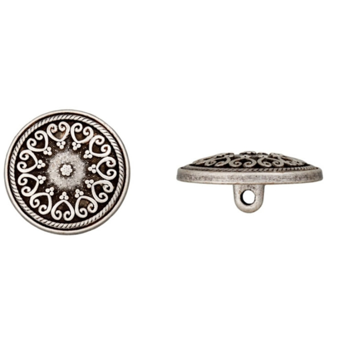 Metallösenknopf Herzen, 23 mm