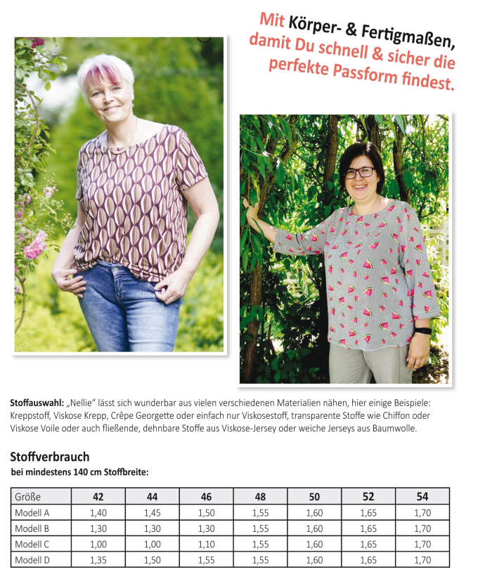 Miou Miou Shirtblouse Nellie XL, paper pattern, en allemand