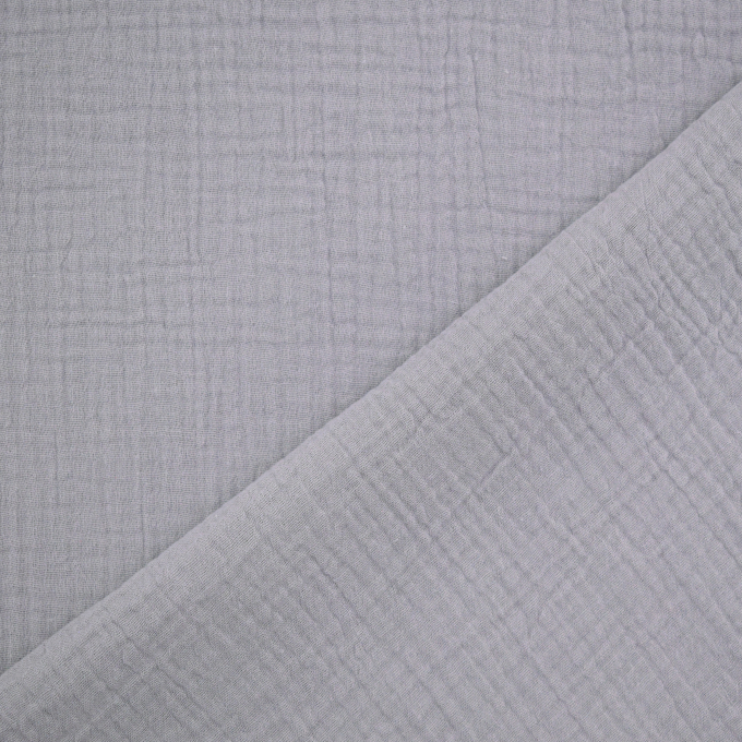 Katoenen mousseline double gauze, lichtgrijs
