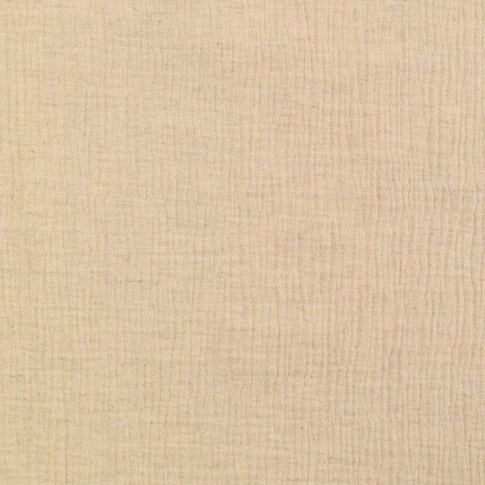 Tissu double gaze de coton lin uni, naturel