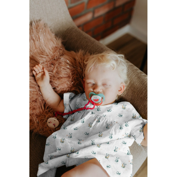 Musselin Double Gauze Little Panda, wollweiss
