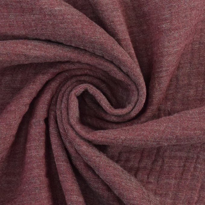 Katoenen mousseline double gauze Melange, bordeauxrood