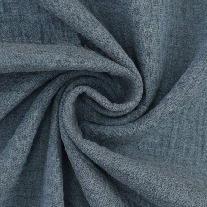 Musselin Double Gauze Melange, jeansblau