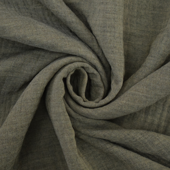 Katoenen mousseline double gauze Melange, taupe