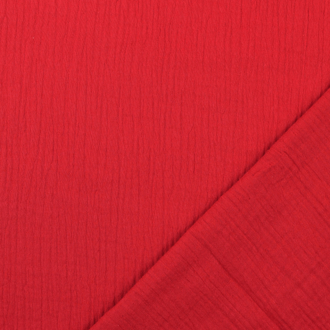 Katoenen mousseline double gauze uni, rood
