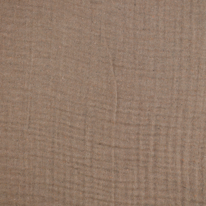 Tissu quadruple gaze de coton recyclé, marron chiné