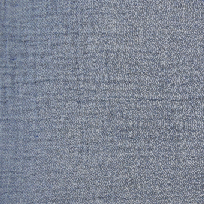 Mousseline recycled four layers, jeansblauw gemêleerd