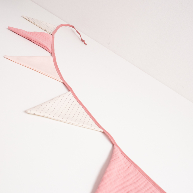 Katoenen mousseline double gauze, oudroze
