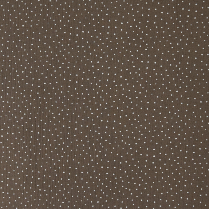 Katoenen mousseline double gauze kleine stippen, taupe
