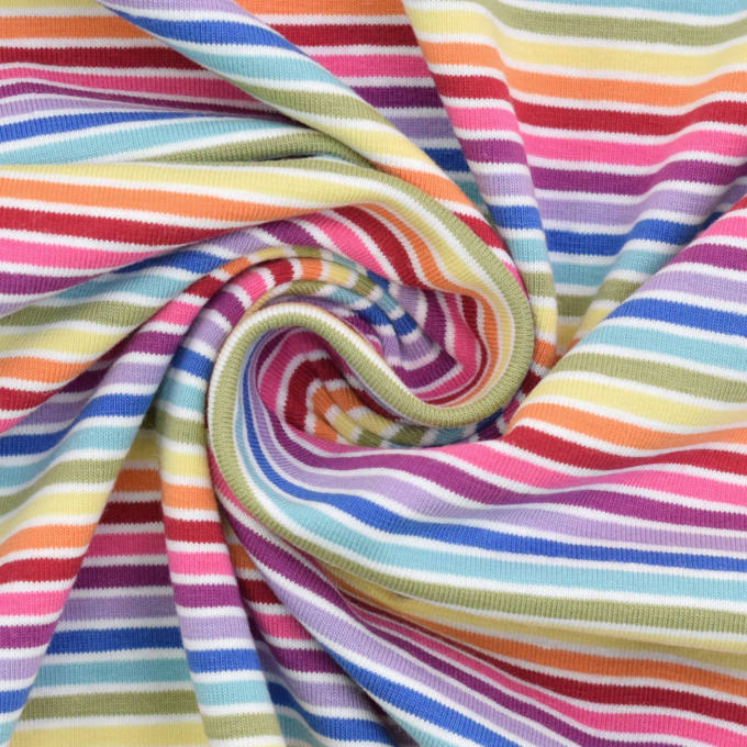 Muster: Baumwolljersey bunte Streifen, hell