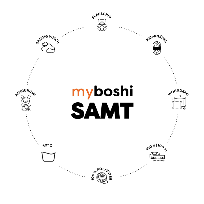 myboshi Amigurumi Samt Wolle Robbe 100g