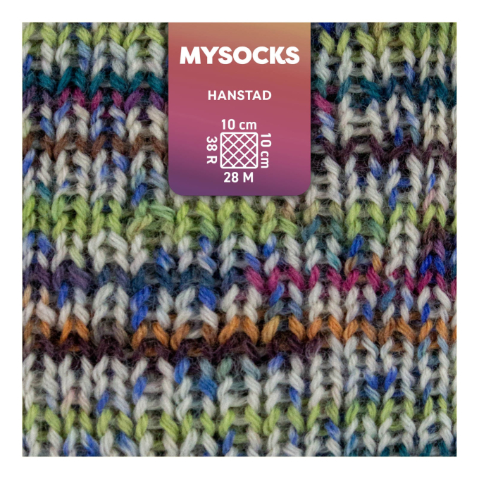myboshi mysocks 4-thread sock yarn Hanstad 100g, white-multicolour