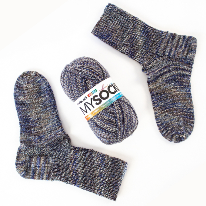 myboshi mysocks 4-thread sock yarn Jepsen 100g, grey-navy blue