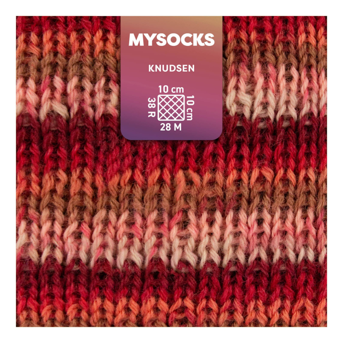 myboshi mysocks 4-draads sokkenwol Knudsen 100g, rood-roze