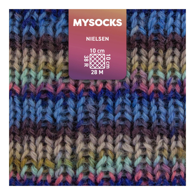 myboshi mysocks 4-thread sock yarn Nielsen 100g, blue-multicolour