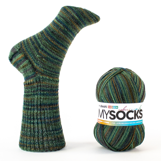 myboshi mysocks 4-thread sock yarn Skogen 100g, green-blue