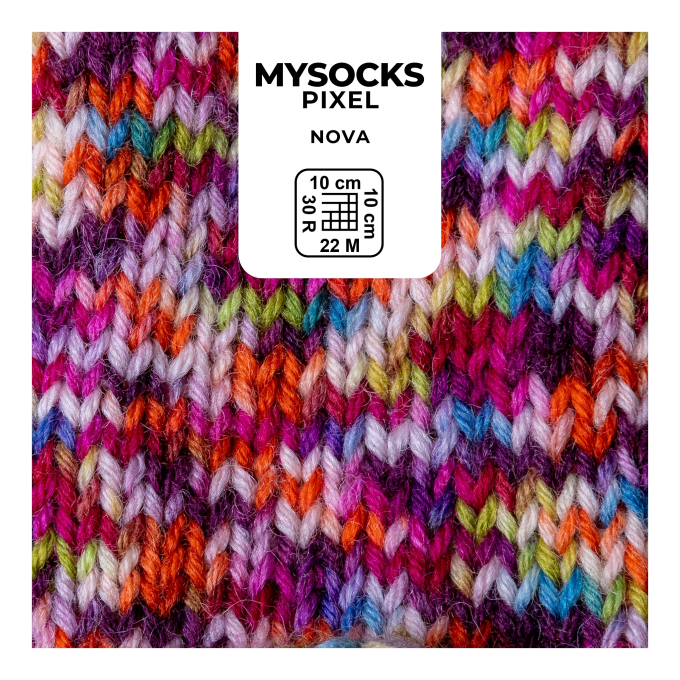 myboshi mysocks Pixel 6-fädige Sockenwolle Nova 150g, violett-orange