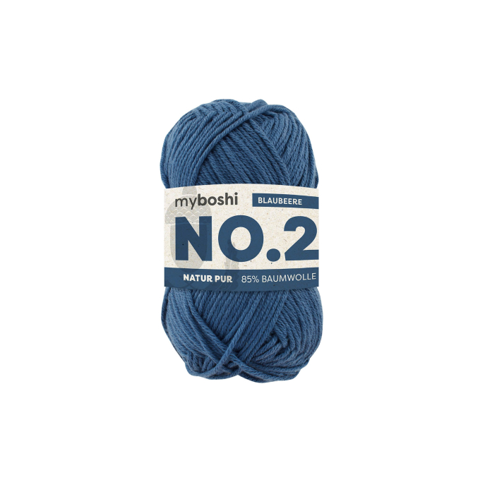 Pelote de laine coton & kapok myboshi No.2 laine d'été, 50g, myrtille