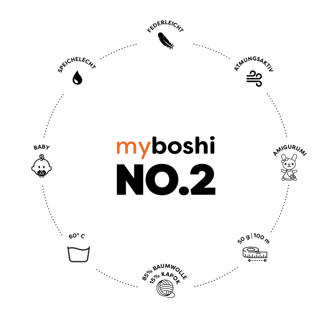myboshi No.2 Vegan zomerwol 50g, snoep paars