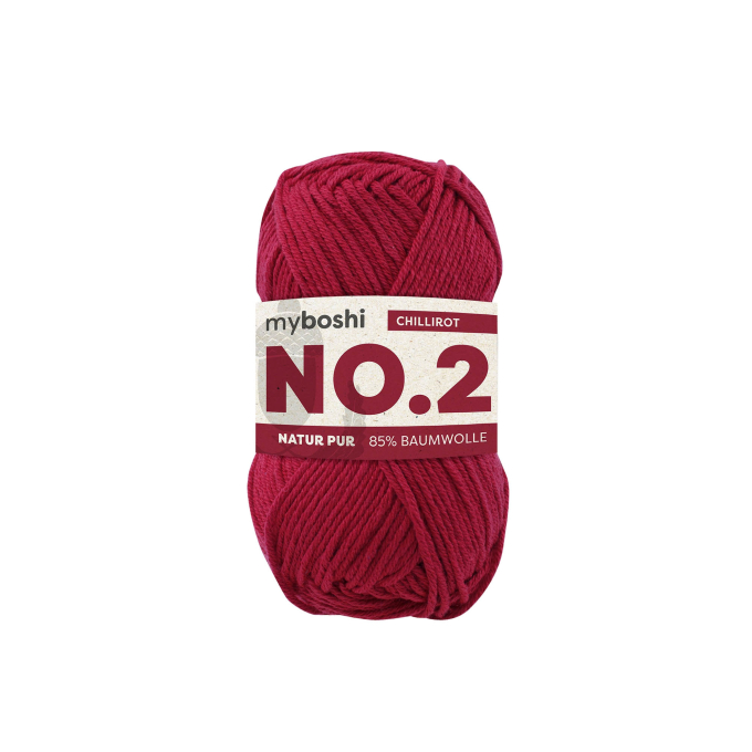 Pelote de laine coton & kapok myboshi No.2 laine d'été, 50g, piment