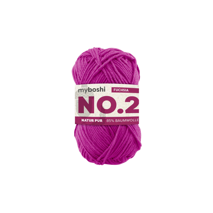 Pelote de laine coton & kapok myboshi No.2 laine d'été, 50g, fuchsia