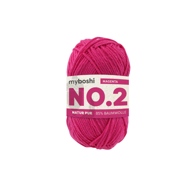 Pelote de laine coton & kapok myboshi No.2 laine d'été, 50g, rouge magenta