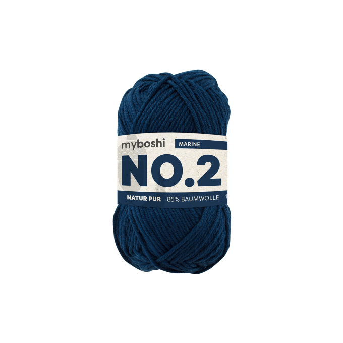 Pelote de laine coton & kapok myboshi No.2 laine d'été, 50g, bleu marine