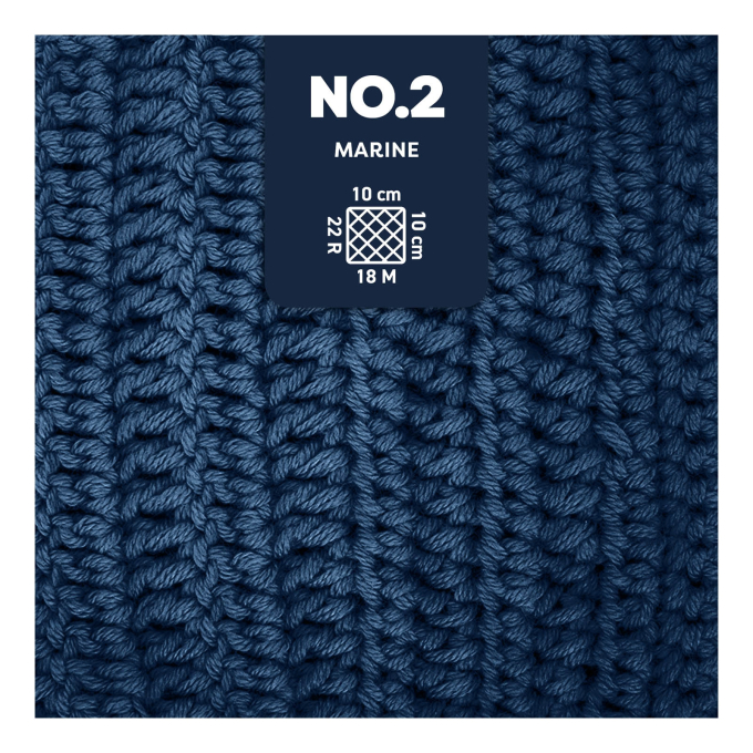 Pelote de laine coton & kapok myboshi No.2 laine d'été, 50g, bleu marine
