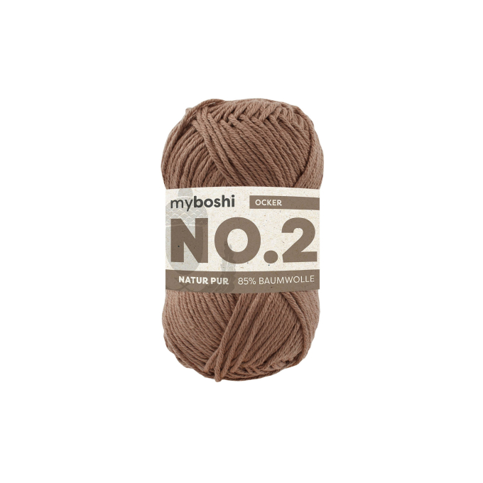 Pelote de laine coton & kapok myboshi No.2 laine d'été, 50g, ocre