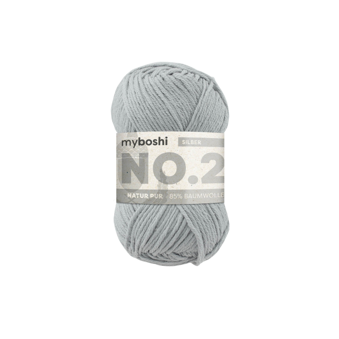 Pelote de laine coton & kapok myboshi No.2 laine d'été, 50g, argent