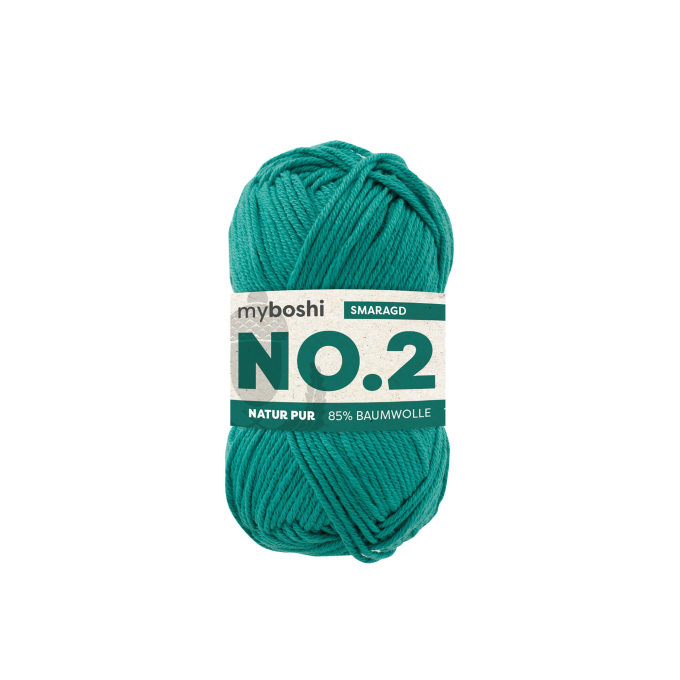 Pelote de laine coton & kapok myboshi No.2 laine d'été, 50g, émeraude