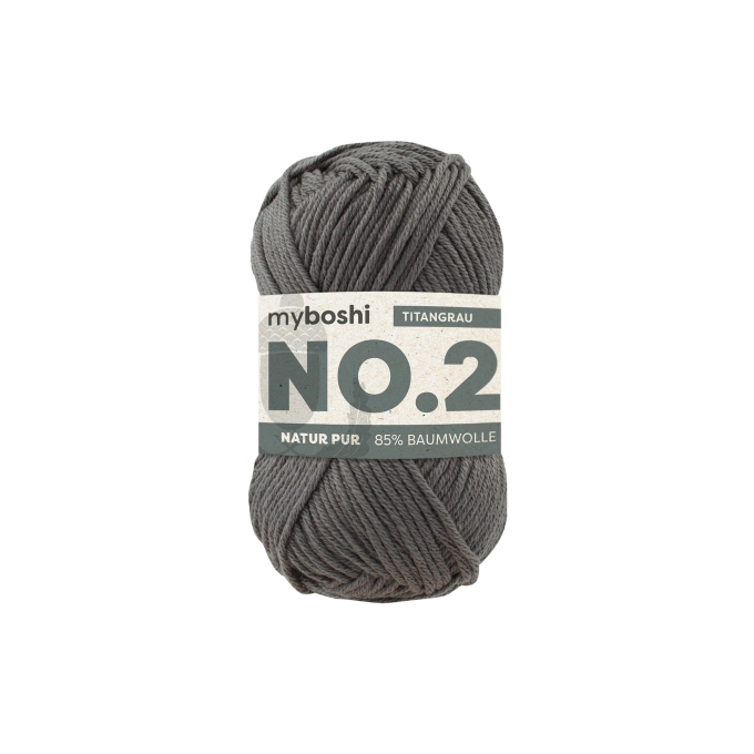 Pelote de laine coton & kapok myboshi No.2 laine d'été, 50g, gris d'encre