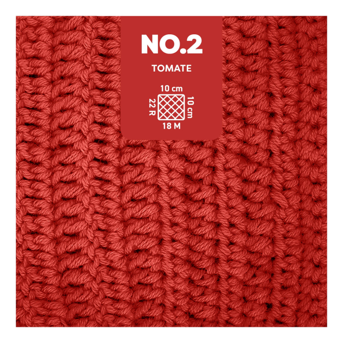 Pelote de laine coton & kapok myboshi No.2 laine d'été, 50g, tomate