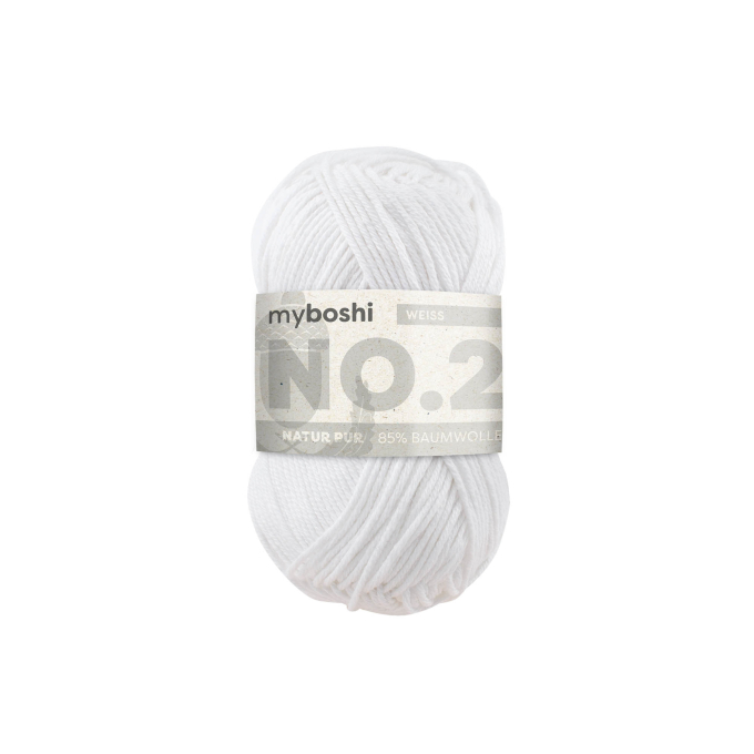 Pelote de laine coton & kapok myboshi No.2 laine d'été, 50g, blanc