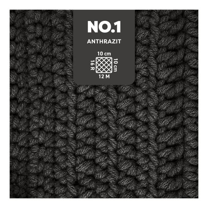 Pelote de laine merino & polyacrylique myboshi No.1, 50g, anthracite