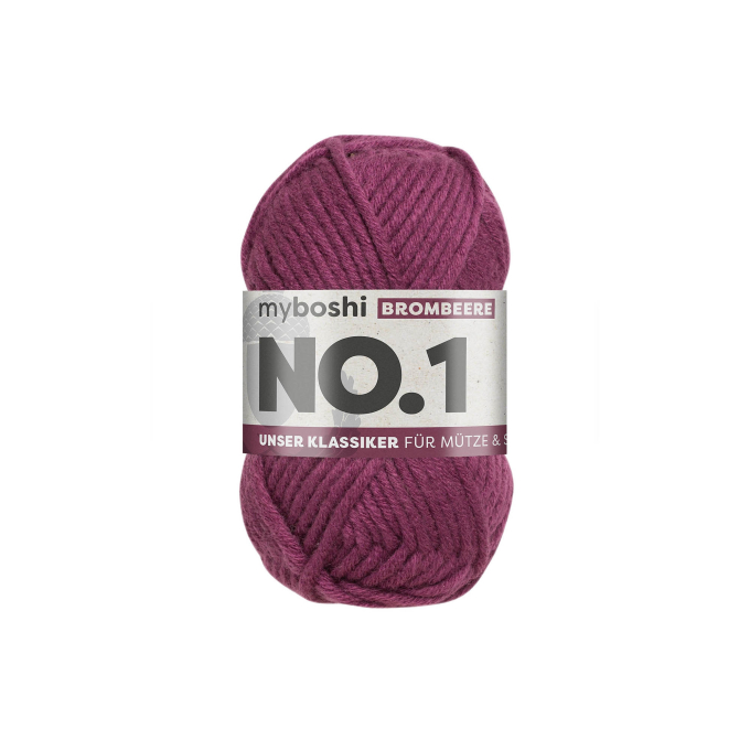 Pelote de laine merino & polyacrylique myboshi No.1, 50g, mûre