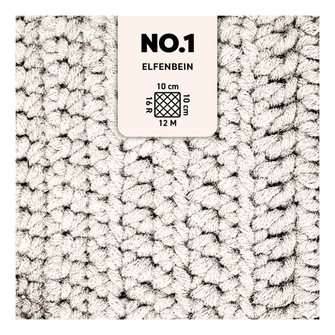 Pelote de laine merino & polyacrylique myboshi No.1, 50g, ivoire