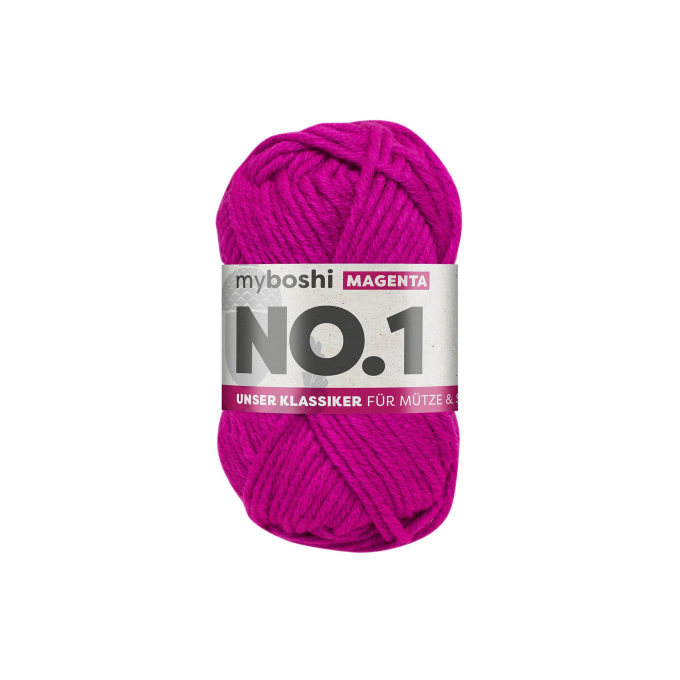Pelote de laine merino & polyacrylique myboshi No.1, 50g, rouge magenta