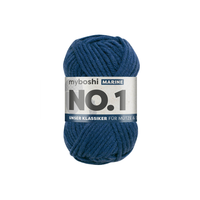 Pelote de laine merino & polyacrylique myboshi No.1, 50g, marine