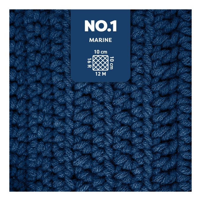 Pelote de laine merino & polyacrylique myboshi No.1, 50g, marine