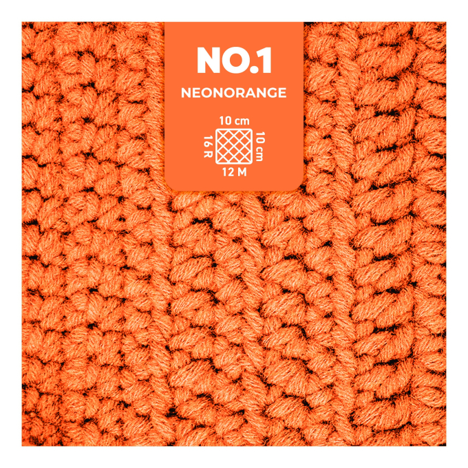 Pelote de laine merino & polyacrylique myboshi No.1, 50g, orange fluo