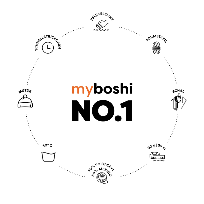 myboshi wol nr.1 50g, signaalrood