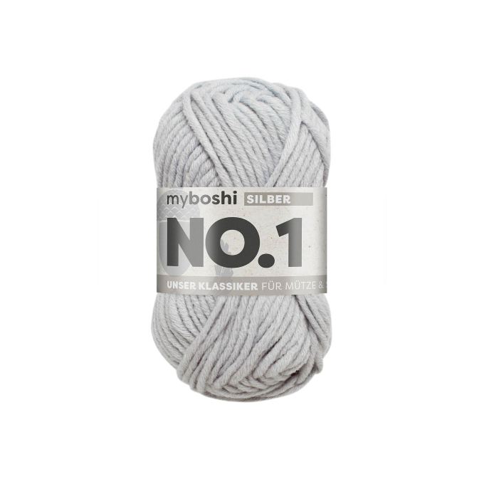 Pelote de laine merino & polyacrylique myboshi No.1, 50g, argent