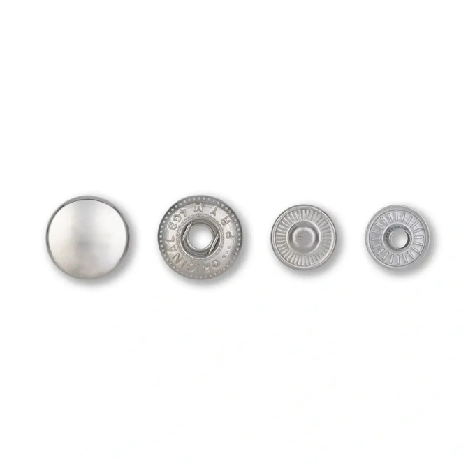 10 boutons pression pour anorak, 12 mm, couleur argent