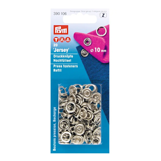 Recharge pour art. 390107 boutons pression jersey sans outil 10mm ar