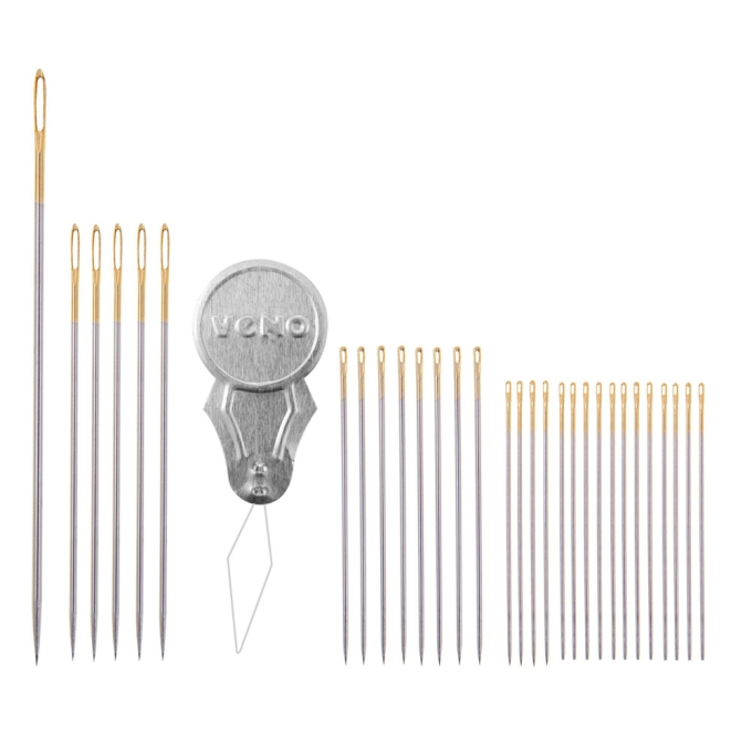 Kit d'aiguilles main à coudre et à repriser avec enfile-aiguilles, 29 pcs.